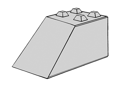 Stapelblok schuin 160x80x80 4 nok uitvoering
